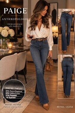 PAIGE Croft Skinny Jeans in Blue Waist 28 NWOT